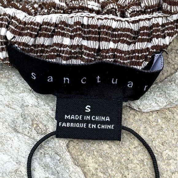 NWT Sanctuary Anthropologie Rushed Brown & White Cropped Tank Top. Small. New! - Picture 4 of 7